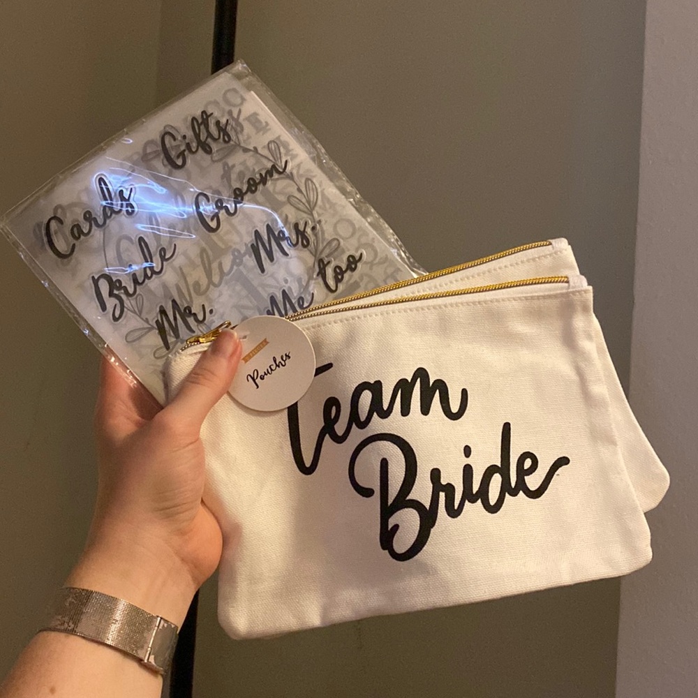 Team Bride pouches & vinyl stickers wedding pack